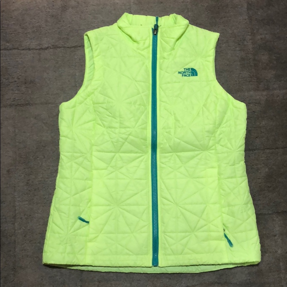 Bright green/yellow North Face vest